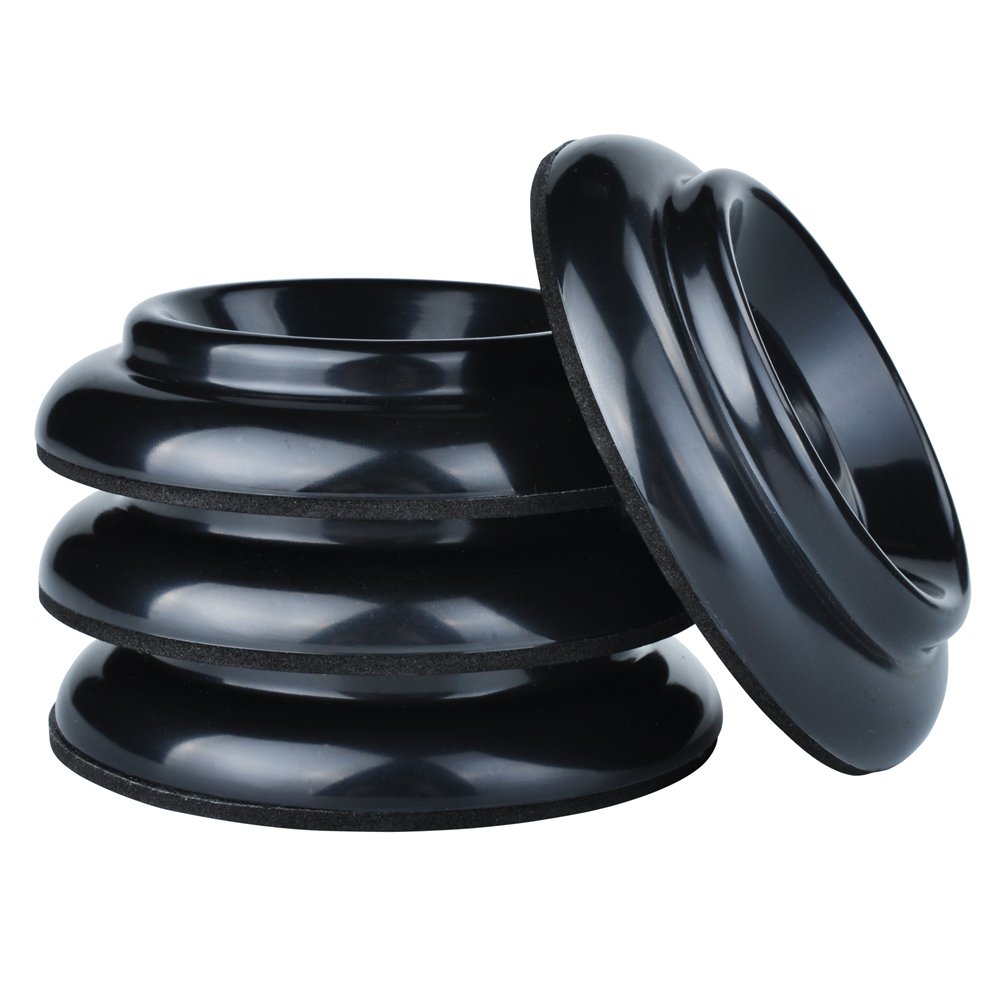 Lot de 4 Protections antidérapantes pour roulettes de Pied de Piano Vertical - par KingPoint - en Plastique ABS Plastique Noir
