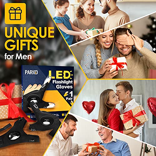 LED Flashlight Gloves Gifts for Men - Dad Gifts for Fathers Day Anniversary Birthday Gifts for Him Boyfriend Husband Papa, Cool Gadgets Mechanic Tool Car Guy Unique Stuff Fishing Hunting Camping Gift