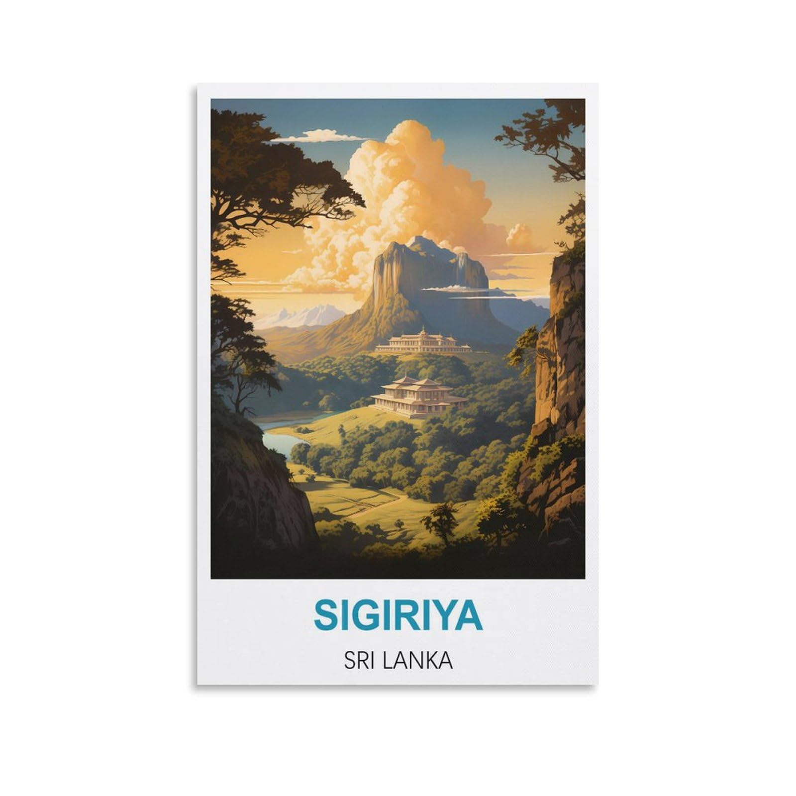 Hwjjuii Unframe-Style Sigiriya Sri Lanka Vintage Travel Posters 12X18inch(30X45cm) Canvas Wall Posters And Art Picture Print Modern Family Bedroom Decor Posters