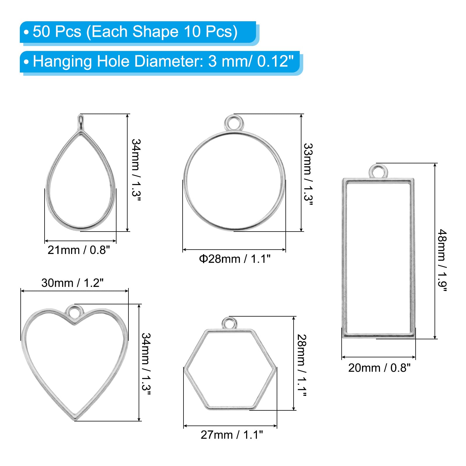 PATIKIL 50Pcs Open Bezels - Image 2