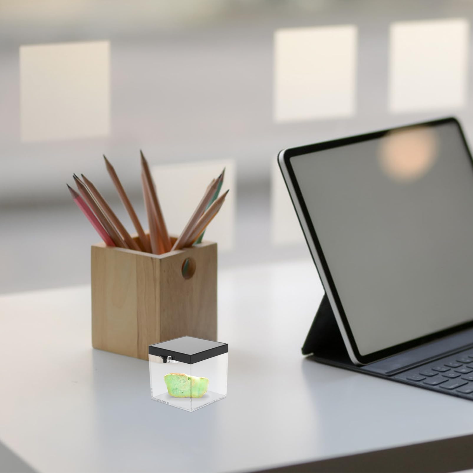 OFFSCH Elegant Transparent Display Boxes 6 Pack Specimen Cases for Crystals Minerals