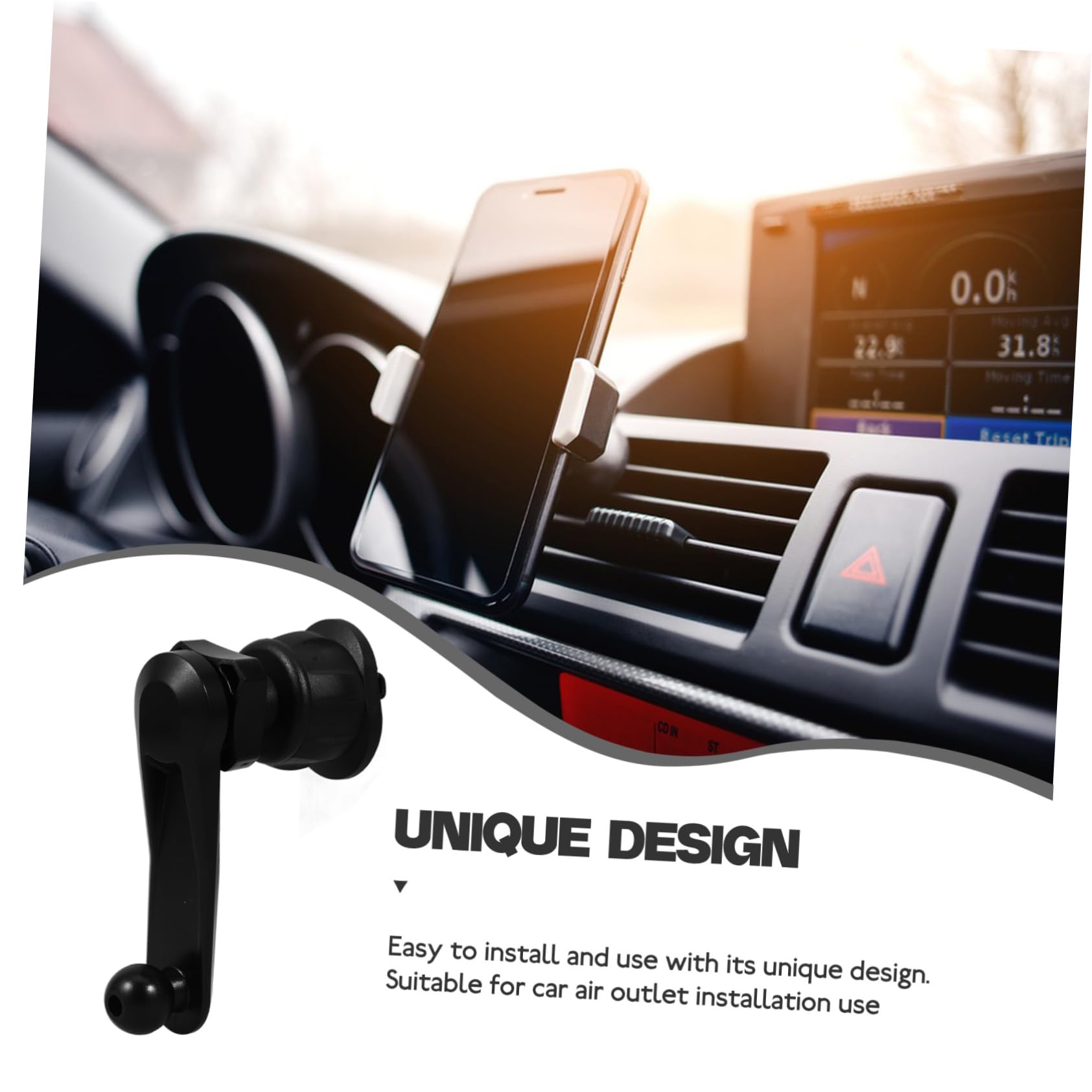 Gatuida 4pezzi Supporto Per Telefono Da Auto Con Braccio Estensibile Rotante Design Semplice e Pratico Per Ventilazione Nero Compatibile Con Tutti Modelli Di Smartphone
