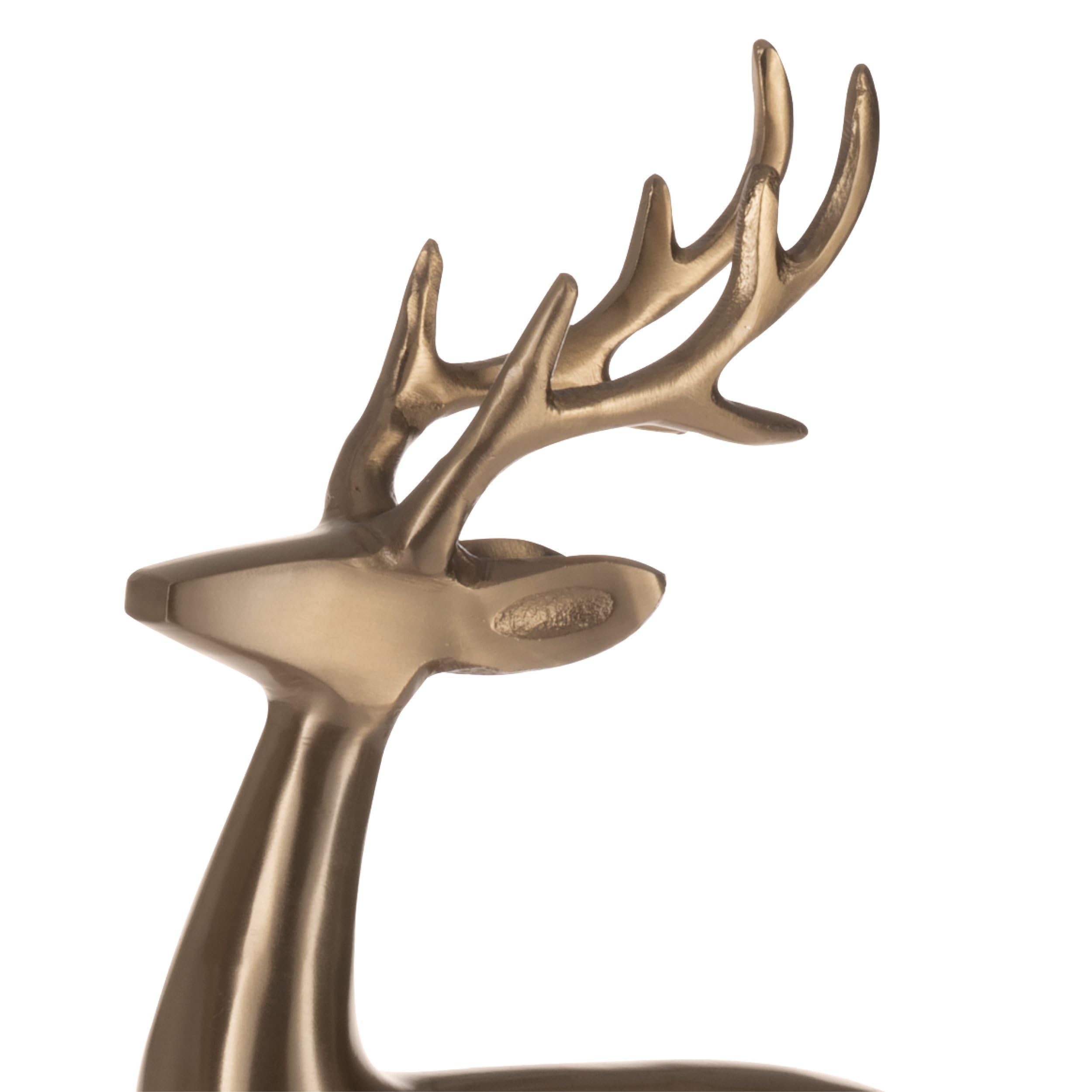 EGLO LIVING Deko Rentier Baligian, Weihnachtsdeko elegant | Tischdeko Weihnachten Wohnzimmer, Weihnachtsfigur Hirsch Reh, Metall in Gold, H 35 cm