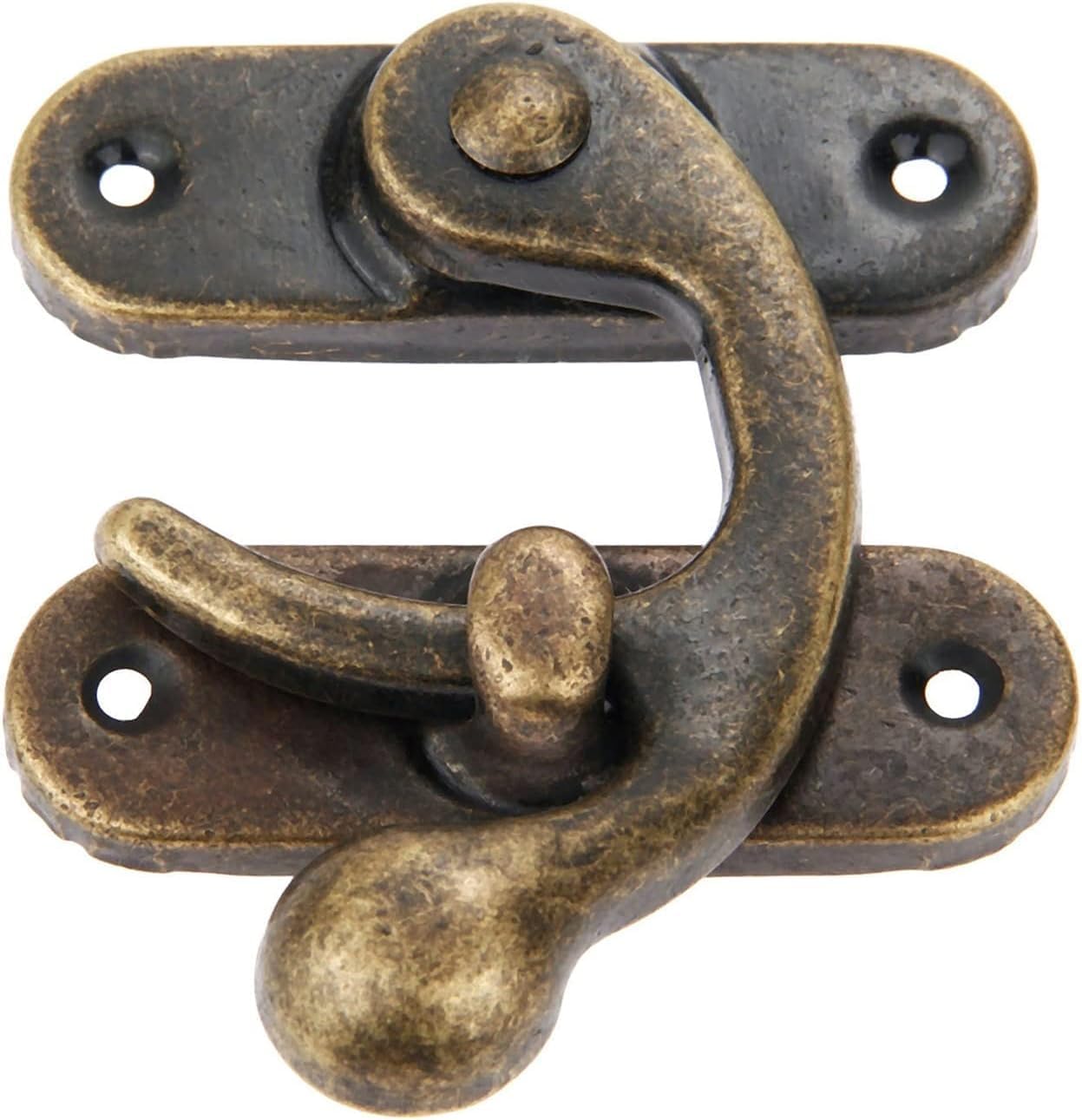 Hasps Latch, 2pcs Decorative Hardware Leather Craft Package Decorative Jewelry Gift Wine Wooden Door Hook (Size : 85 * 103mm)