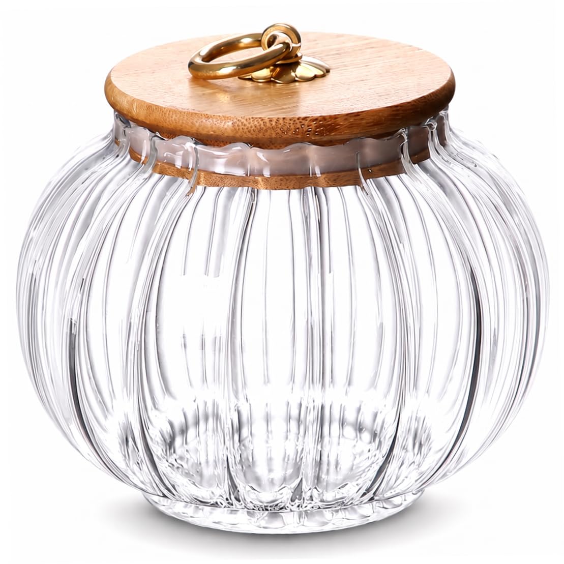 Bemonew Glass Jar with Lid, Airtight Candy Jar, Amber, 16 Oz
