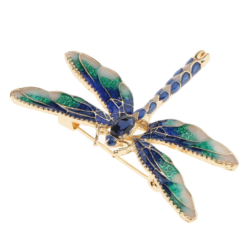 Spilla Libellula Smaltata Blu – Avalaya – Cristallo E Smalto – Placcato Rodio