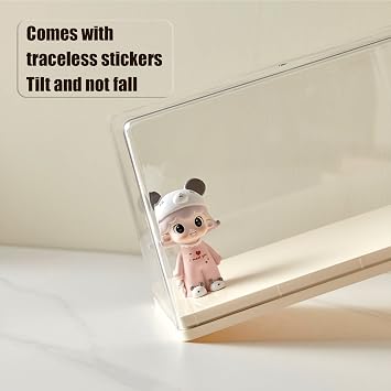 Display Case for Minifigures Action Figures Blocks, Display Box for PopMart Sonny Angel Figures with Three Layers of Stairs, Gifts for Minifigure Collectors Lovers