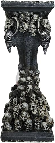 Miniatura 5 de Ebros Gift 7.5 pulgadas de alto gótico invertible pilar cementerio cráneo morphing cráneo calaveras arena temporizador figura macabra osario