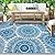 Patio Rugs Outdoor 9x12 Clearance Waterproof Navy Blue Outdoor Rugs Camping Rugs for Outside Your Rv Plastic Straw Rug Boho Outdoor Mat Stain Resistant Outdoor Carpet Waterproof for Deck,Camping,Pool