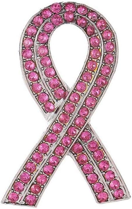 ZonferRibbon Brooch, Pink Ribbon Breast Cancer Lapel Pin, for Breast Cancer Awareness Jewelry