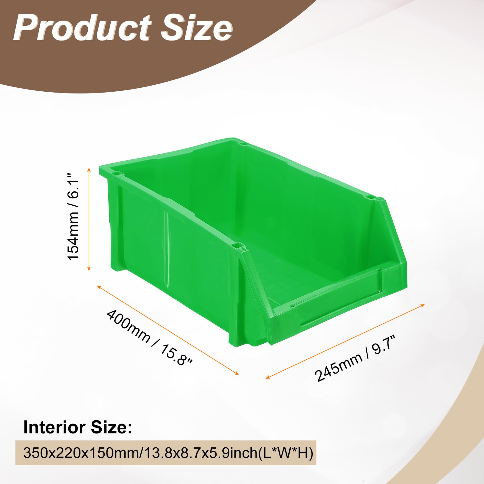 QUARKZMAN Scatole Di Plastica 400x245x154mm Scatole Di Archiviazione A Parete Scatole Di Archiviazione Impilabili Organizzatore Per Garage Armadio Cassetto Organizzazione Verde