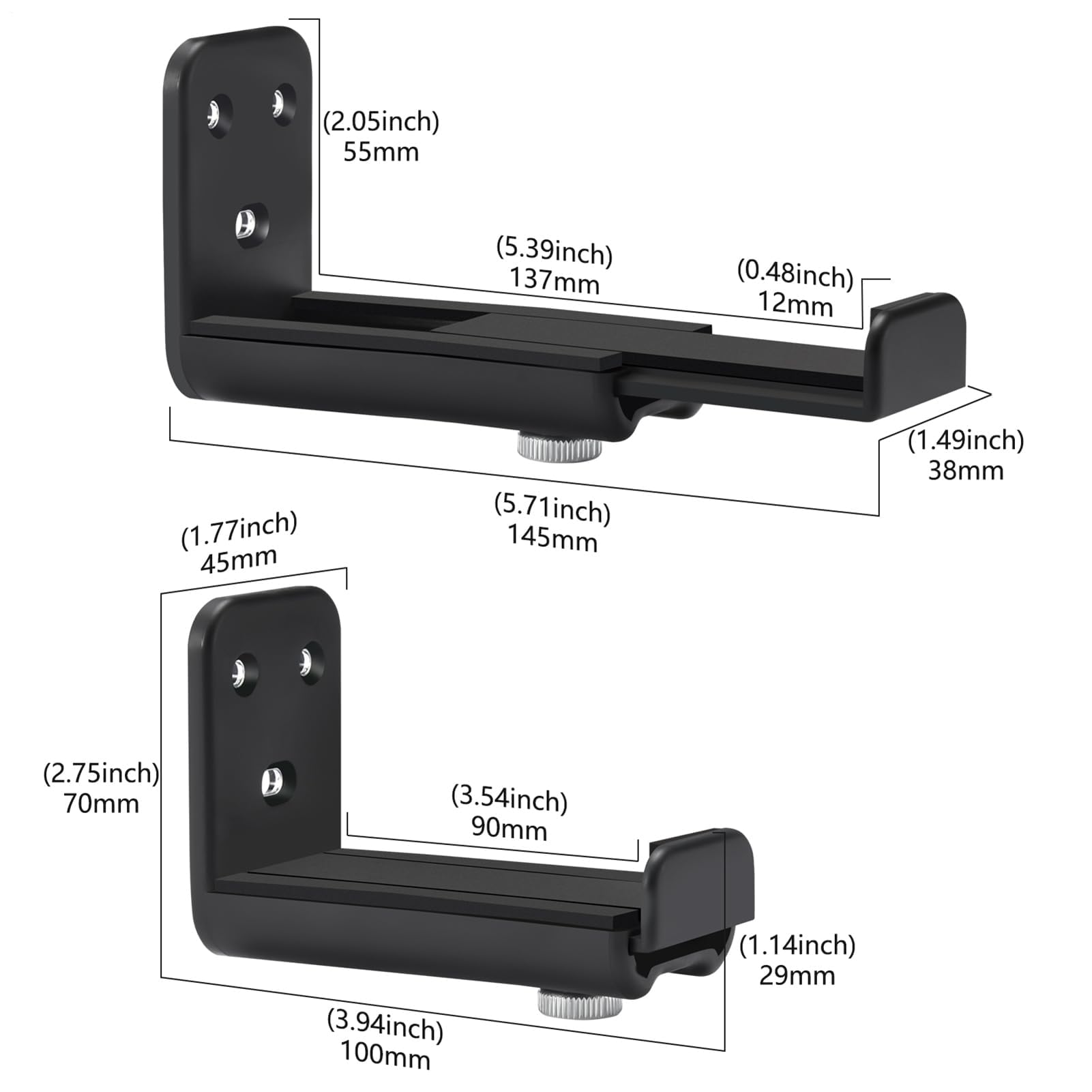 Supporto da parete per soundbar regolabile in altezza, mensola galleggiante, adatta per soundbar da 8,9 a 13,7 cm, per soggiorno, camera da letto, hotel