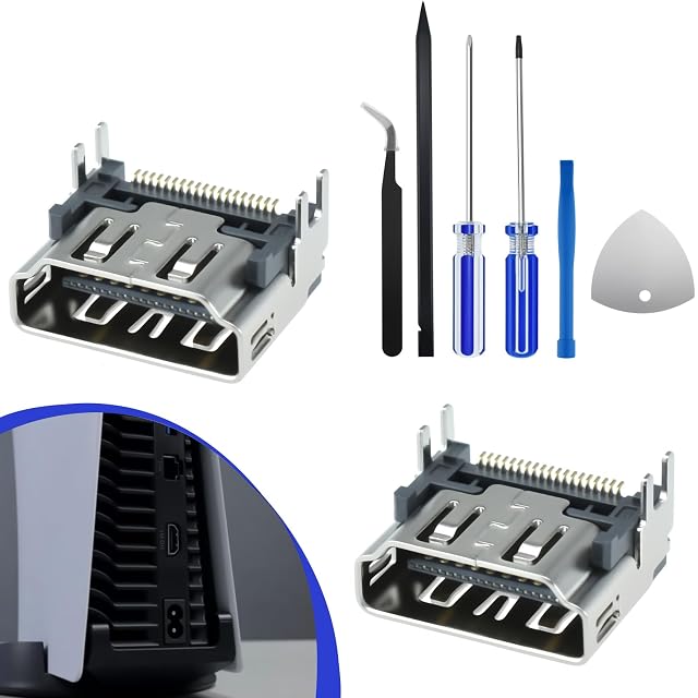 SATUY 2 Pcs PS5 HDMI Port Replacement HDMI Port Socket Connector for Playstation 5 PS5 Socket Jack Interface