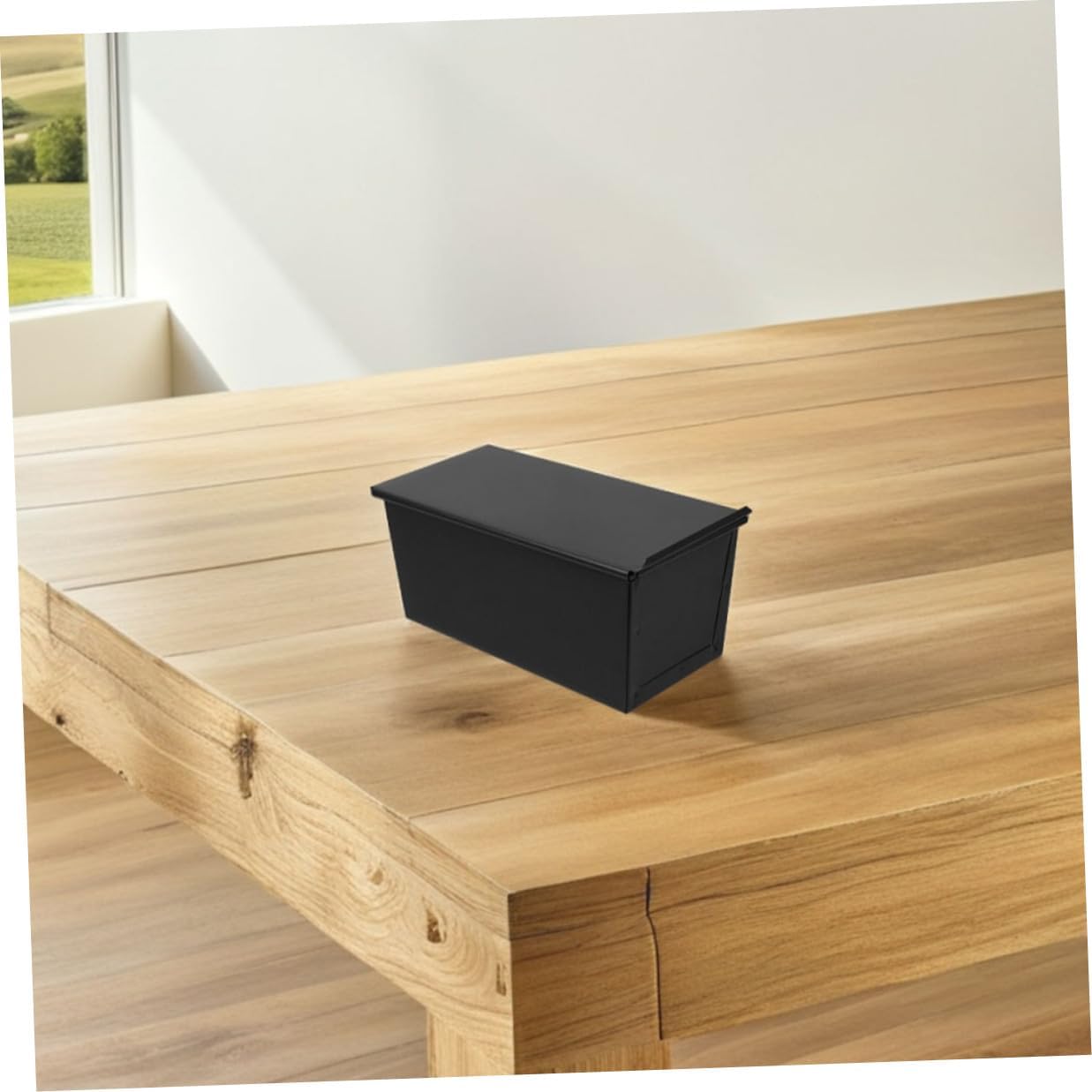 Nonstick Loaf Pan with Lid 1000g Black Covered Bread Toast Box for Baking Homemade Sandwiches and Bread Storage Container