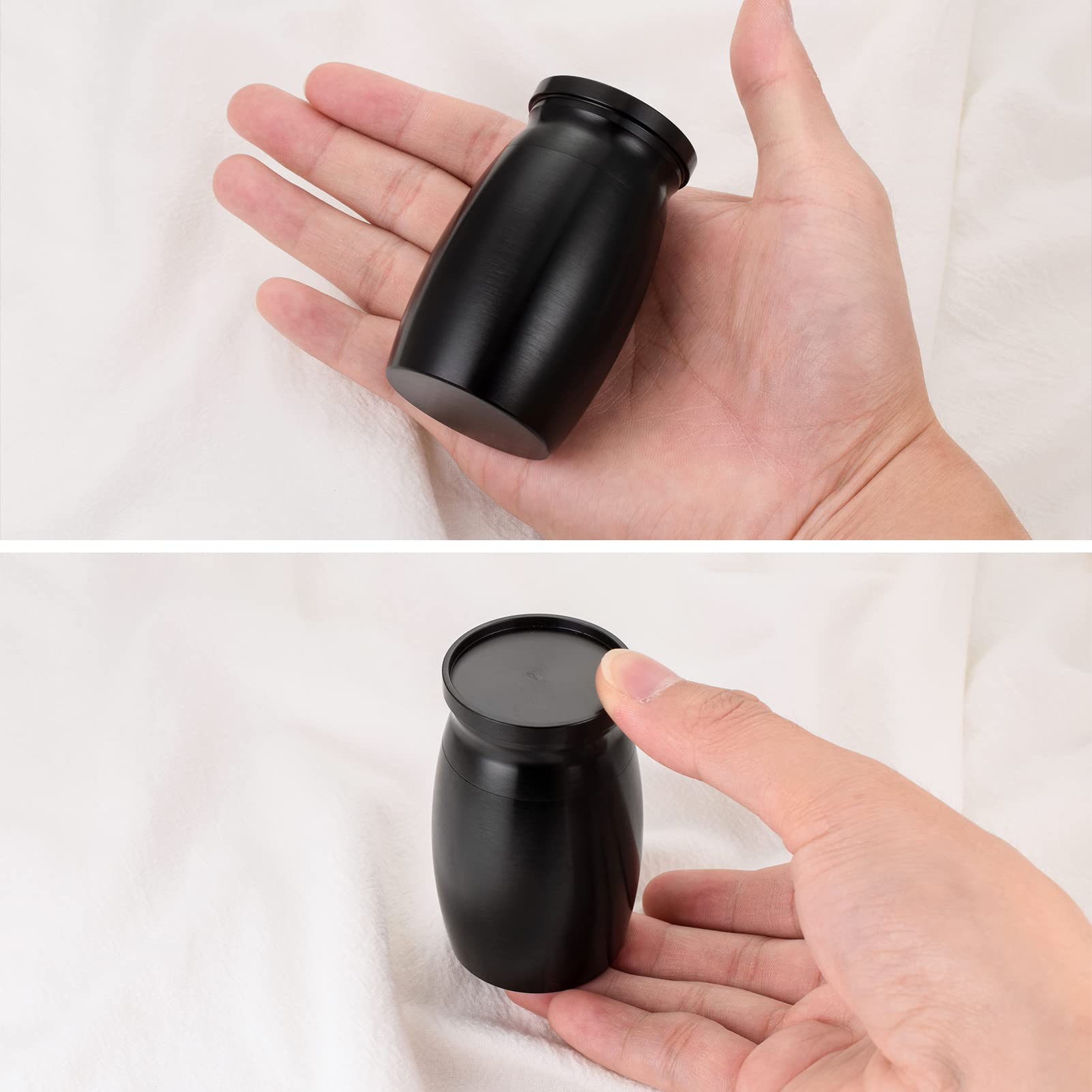 Custom Photo Small Urns for Human Ashes Mini Cremation Urns for Ashes Aluminium Picture Ashes Holder Mini Urns Style 7 Black