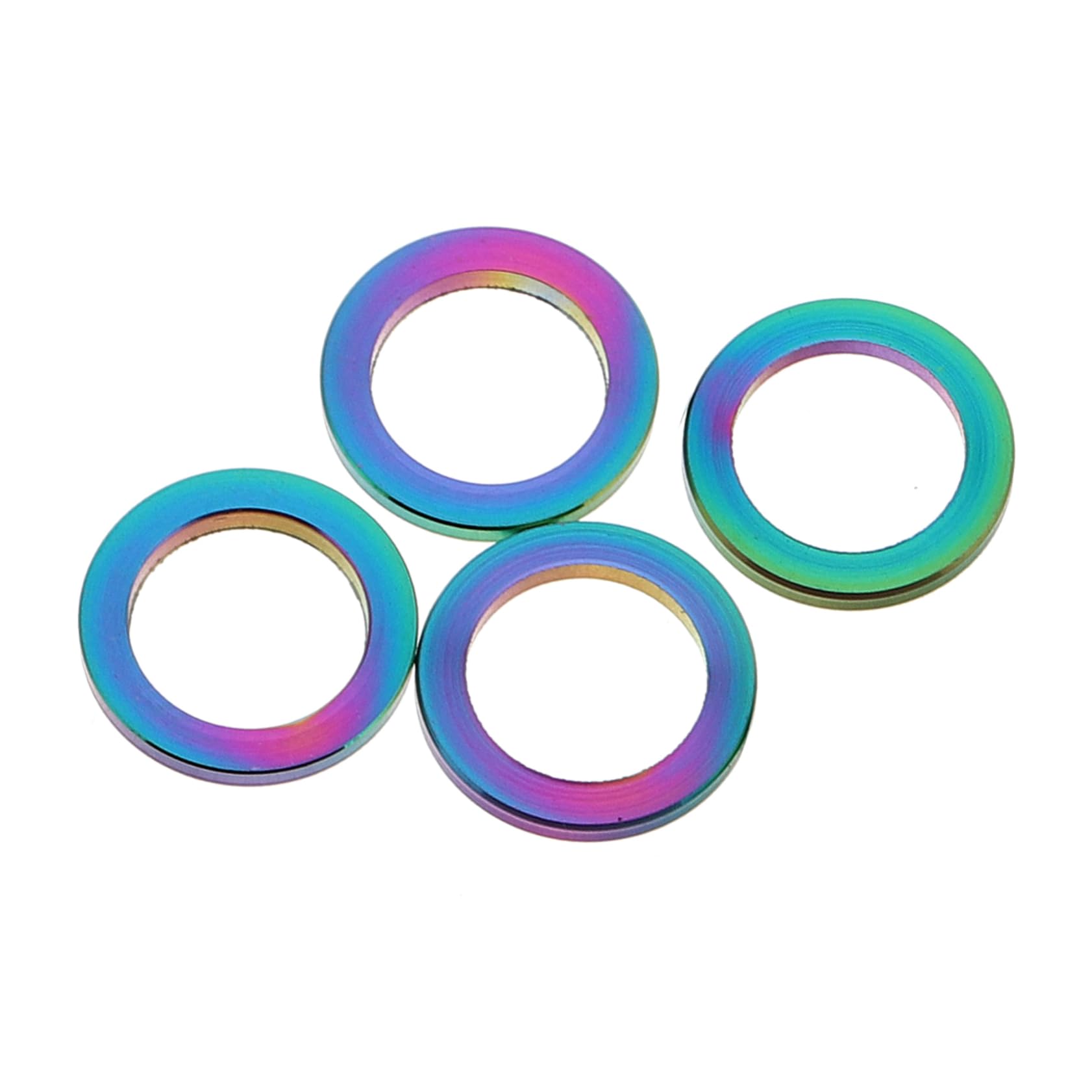 Milisten Flat Bike Repair Washer Set 4pcs Metal Headset Spacer for Bicycle Road Mountain Bike Secure Fixation Easy Installation