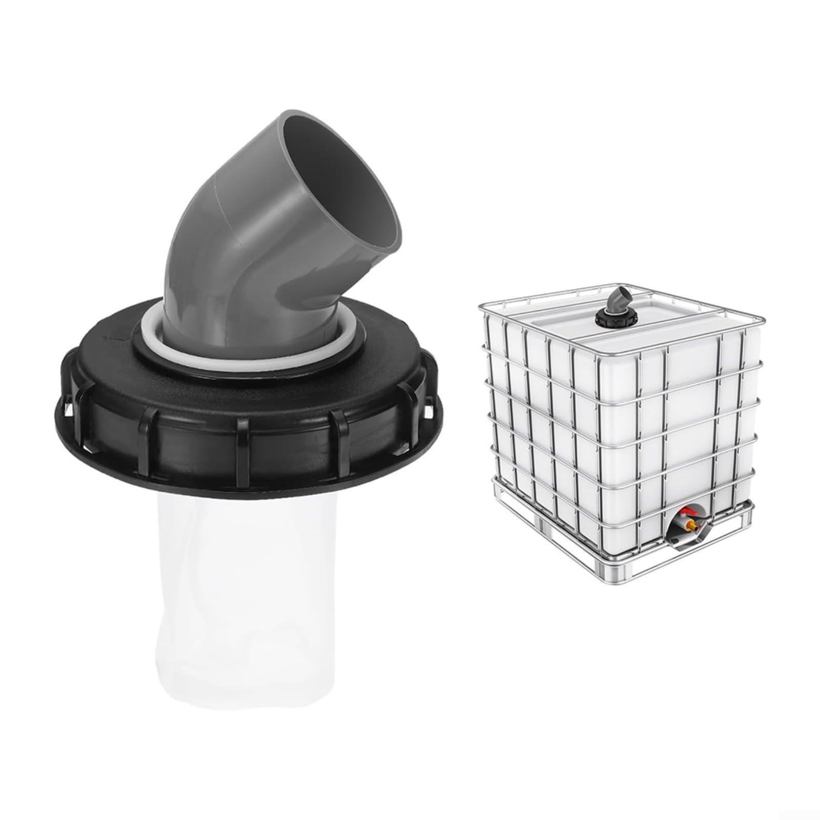 ComfyHarbor IBC Lid Filter Cover Tote Hose Adapter Rainwater Tank DN150 45°