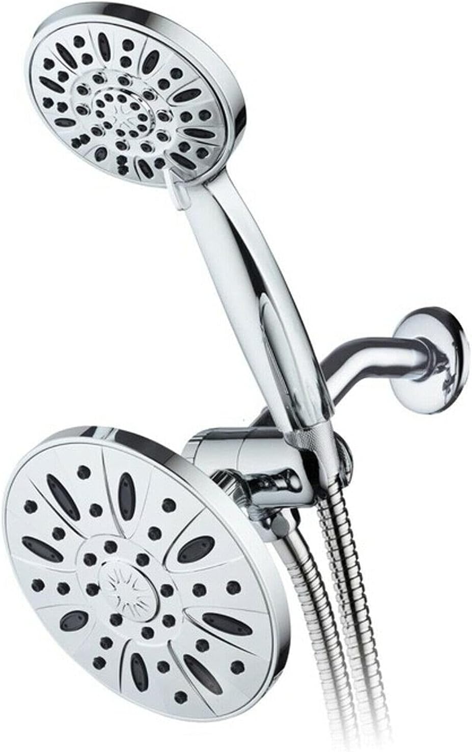 AquaSource Dual Shower head & handheld Shower Head Chrome, 6 in & 4 in