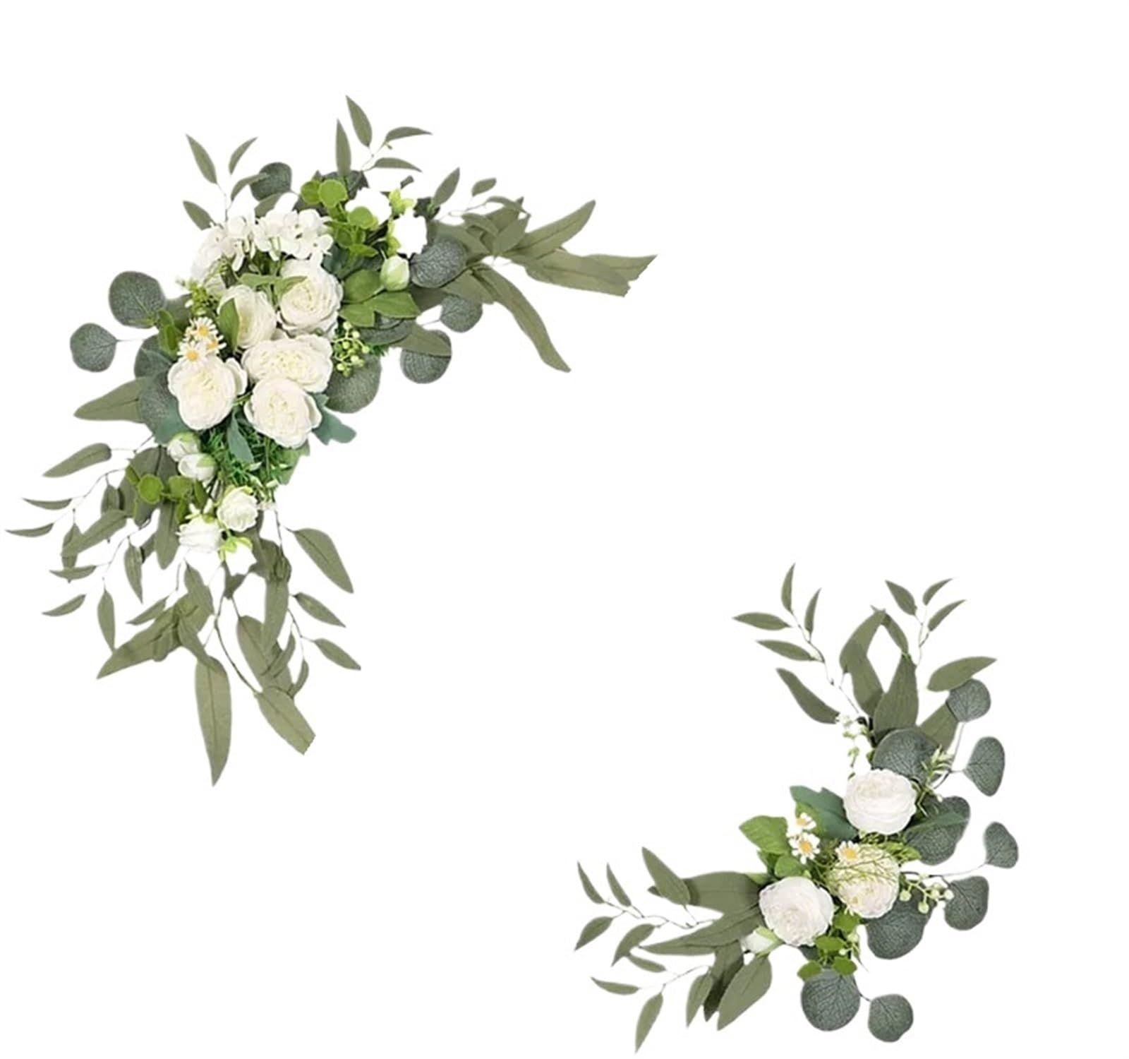 Kit Fiori Artificiali Per Arco Matrimonio 2 pezzi di fiori artificiali rosa peonia benvenuto matrimonio ospite carta arco romantico cerimonia nozze ricevimento sfondo decorazione della parete(White)