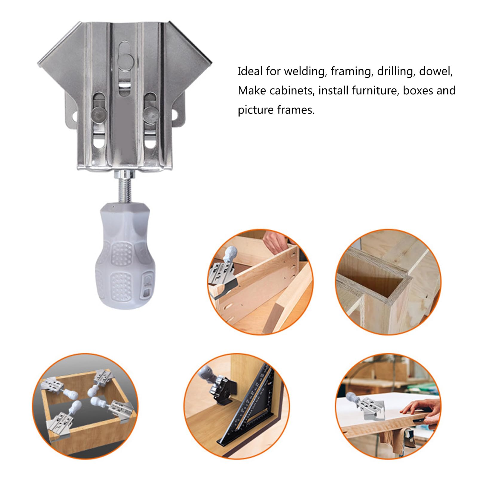 Corner Clamps For Woodworking Right Angled Clamps With Nonslip Handle Adjustable Swing Jaw 90 Degree Corner Clamp