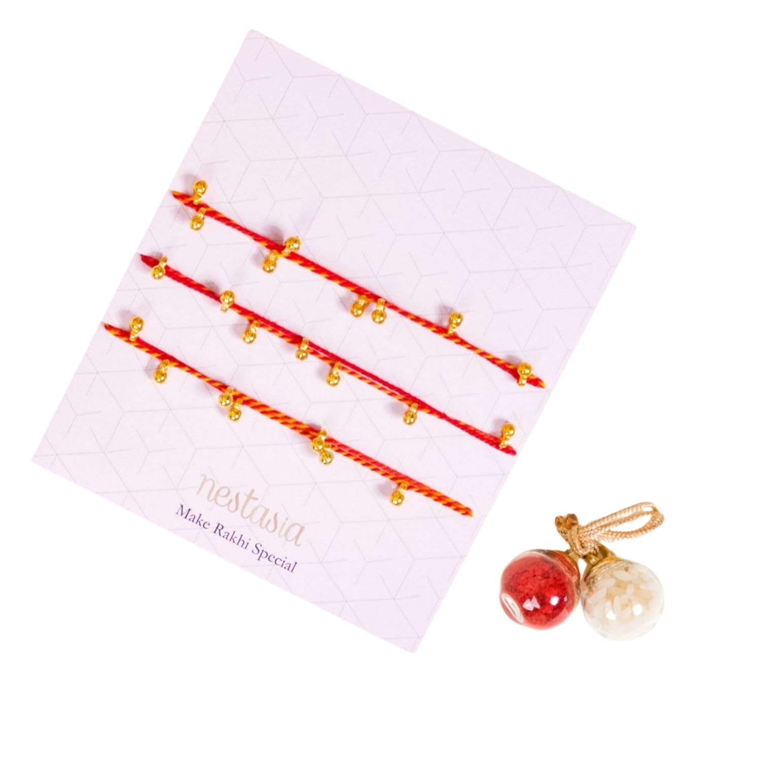 Nestasia Mens Traditional Moli Rakhi Gift Hamper Set | Rakhi Combo For Brother | 3 Rakhi With Roli-Chawal, Greeting Card & Gift Box - Perfect For Rakshabandhan (B0D6KH32ZH) Amazon Price History, Amazon Price Tracker