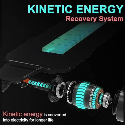 Miniatura 6 de Monopatín eléctrico con control remoto LCD, V5 y G5 y longboard eléctrico todoterreno con luz para adultos, motor dual de 1650 W, 27 MPH y rango de