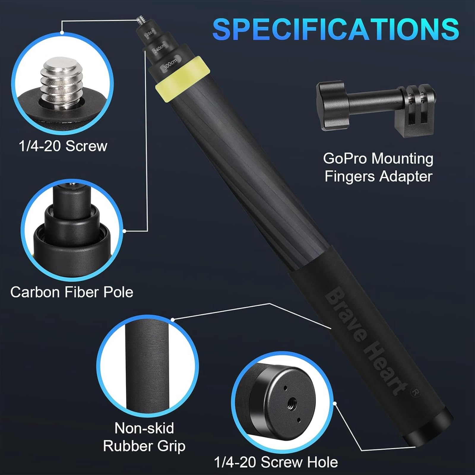 Selfie Stick Invisibile 2-in-1 Bastone Selfie 2-in-1 Per Insta360 | Treppiede Regolabile | Compatibile Con Ace Pro/X4/X3 E Altre Action Cam Selfie Stick Invisibile Regolabile