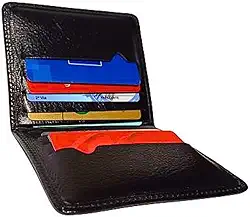 Porta cartão de couro masculino feminino mini carteira slin pratico e moderno