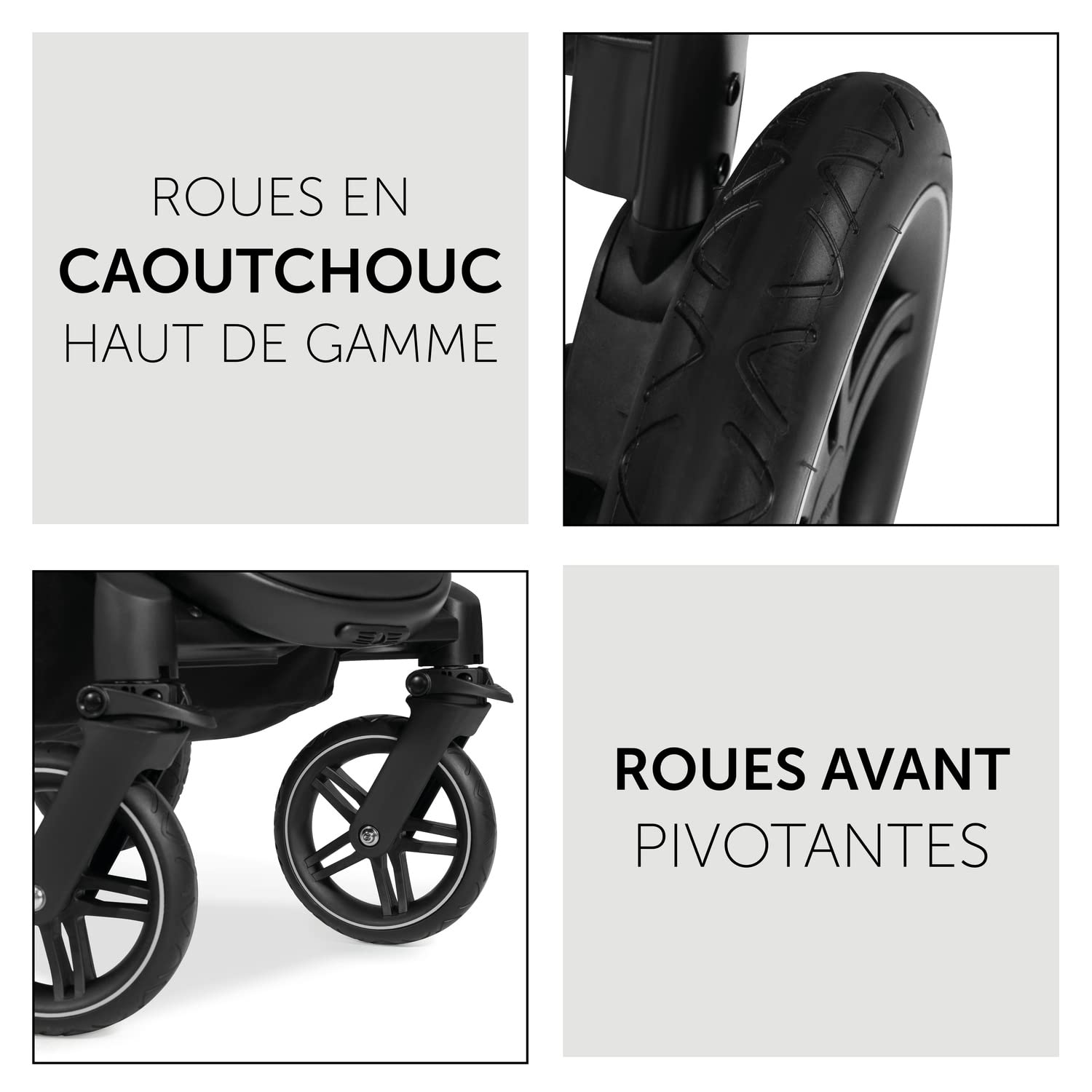 hauck Poussette 2 en 1 Saturn R Duoset, dès Naissance jusqu'à 22 kg, Inclus Nacelle Bébé, Siège Réversible et Inclinable, Pliable, Réglable, Porte-gobelet, UPF 50+, Panier jusqu'à 3 kg, Noir