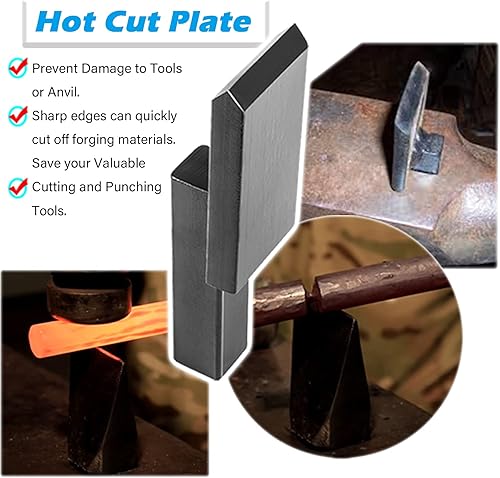 Miniatura 2 de Bonbo Blacksmith Yunque - Juego de herramientas resistentes a la forja de 1 pulgada, incluye estaca de corte en caliente y pliegue y relleno de