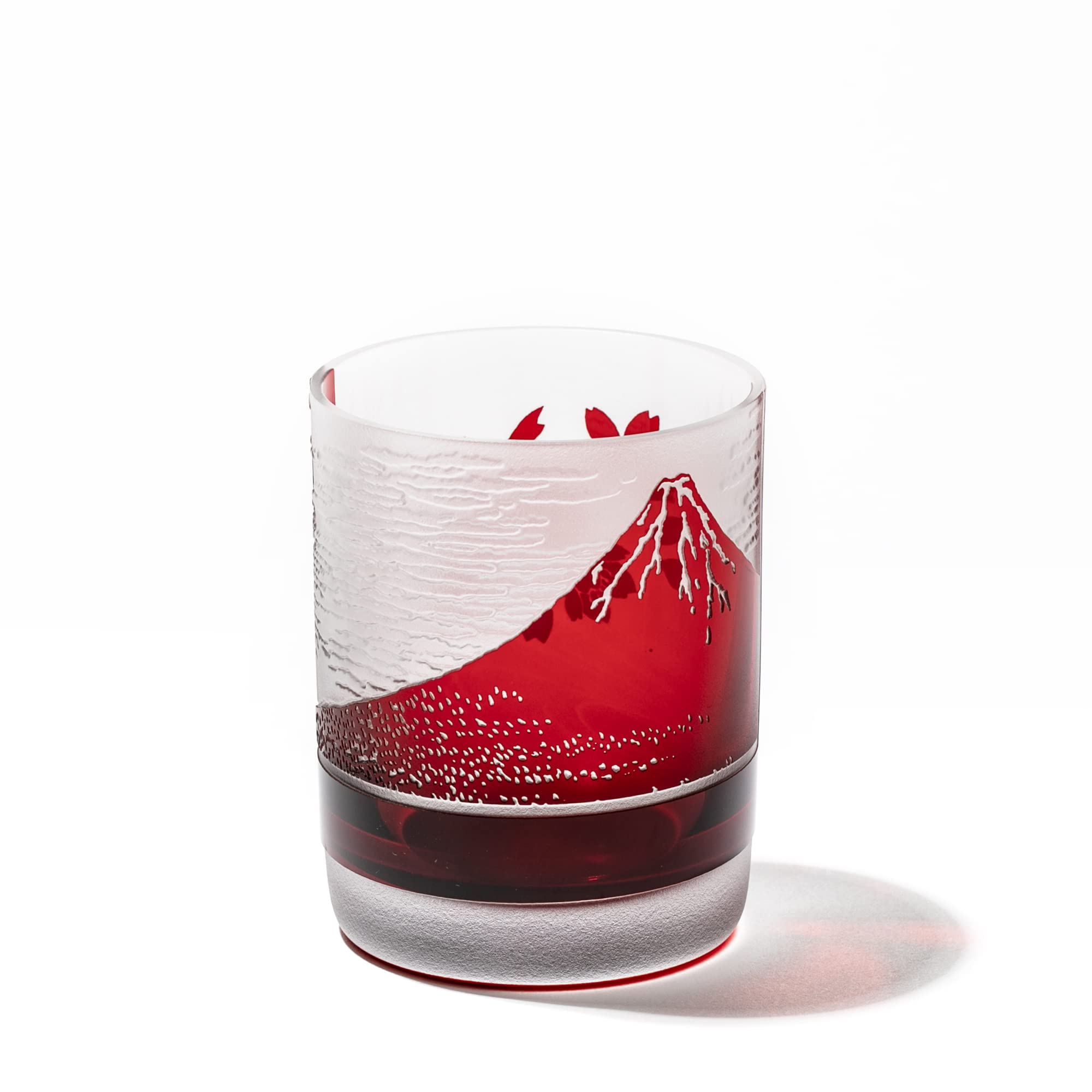 Edo Glass TB015-204R Red Fuji Cherry Blossoms, Old Glass (Red), Comes in a Cosmetic Box, Made in Japan, 60th Birthday Celebration, Kyoki Celebration, Birthday Celebration, Wedding Celebration, Promoti
