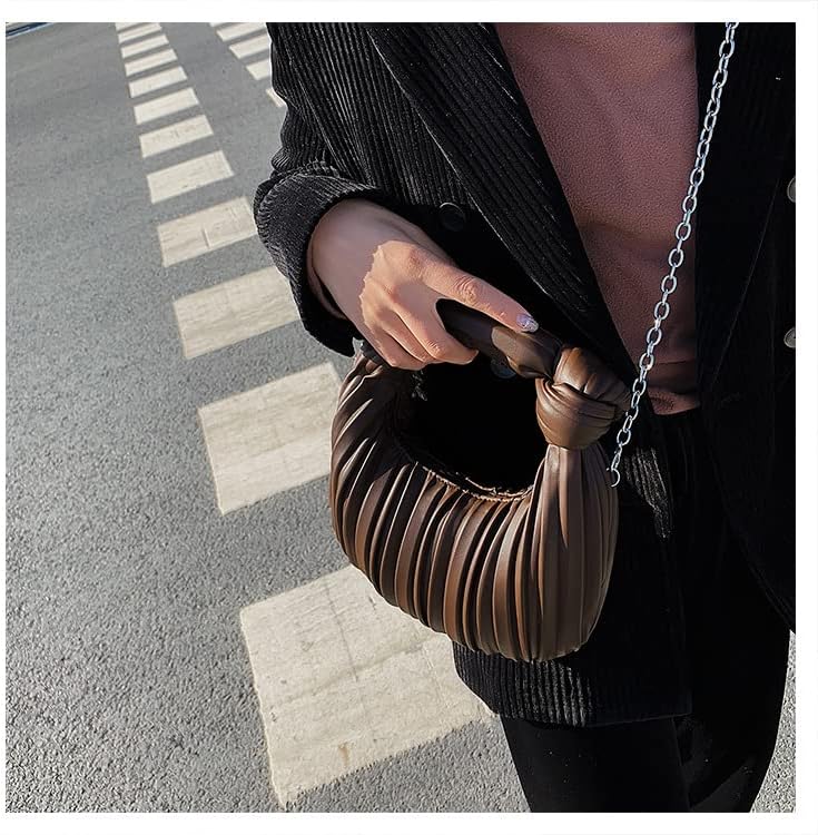 Miniatura 6 de Bolsa de bola de masa fruncida para mujer, bolso de mano, bolso de mano retro, bolso cruzado