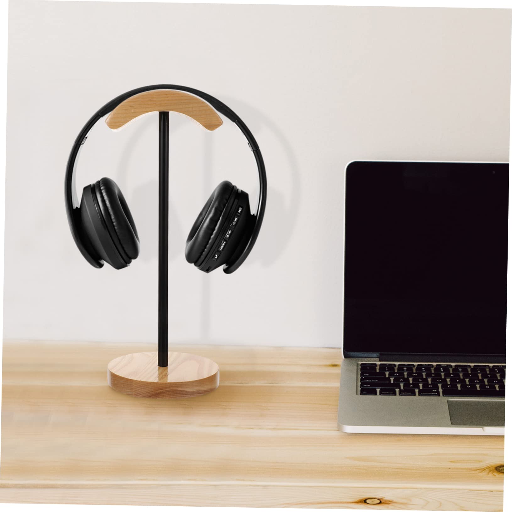 Veemoon Stand per Cuffie in Legno Supporto da Tavolo Multifunzionale Espositore e Organizer da Scrivania Adatto per Uso Casalingo e Ufficio