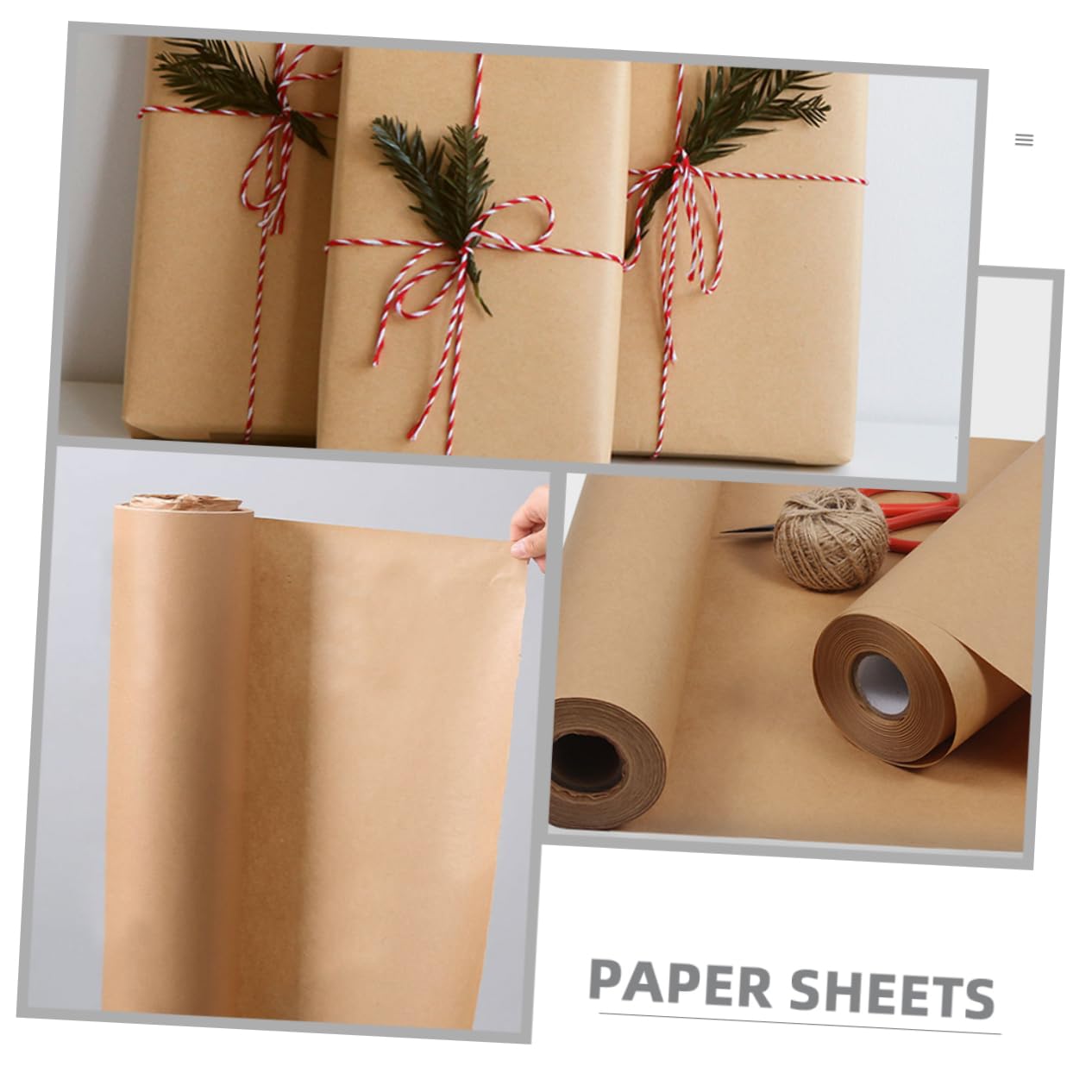 TEHAUX Rouleau de Papier Kraft Marron, Pratique et Jetable, pour Croquis, Origami, Composition de Fleur et Loisirs Créatifs