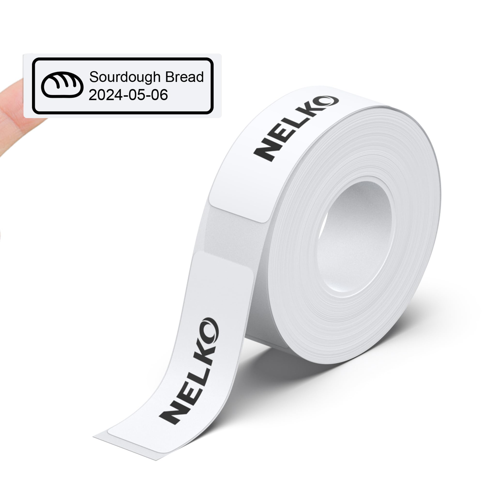 NELKO Genuine Label Tape 15x40mm, 180 Labels/Reel, Standard Laminated Office Labeling Tape Replacement, Thermal Label Tape for Home Office School