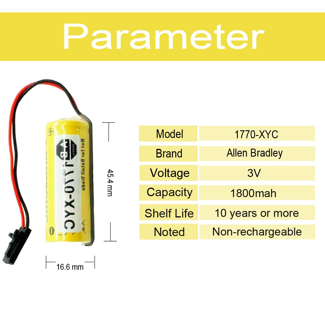 STEPMAX 10PCS 3V 1800mAh 1770-XYC Battery for PLC 1770-XYC/A 1770-XYB Cell