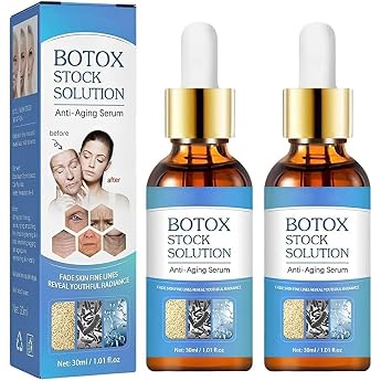 Botox Sotck Solution Botox Face Serum Stock Solution Facial Serum Botox Anti Ageing Serum Anti Wrinkle Serum Face Serum for Anti-Ageing and Anti-Wrinkles Botox Effect 2 Pieces