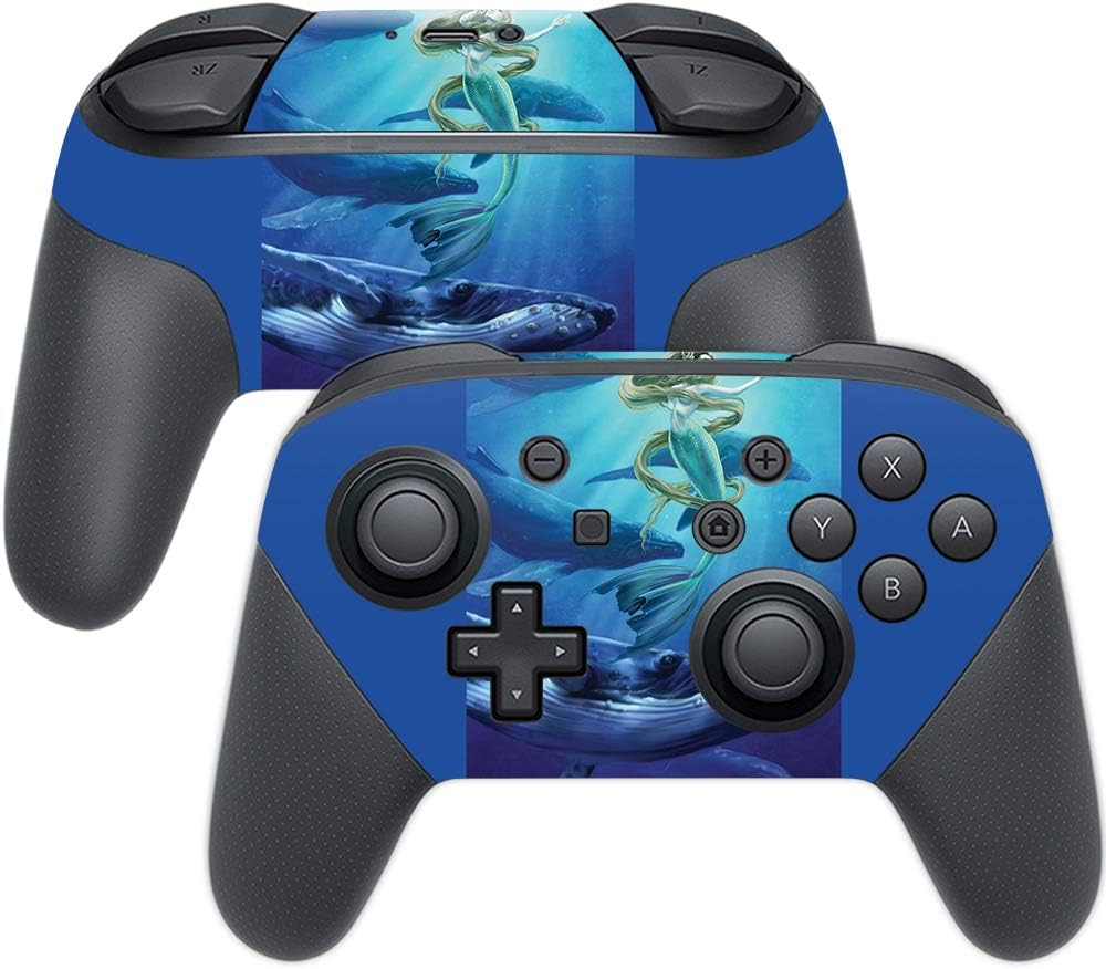 MightySkins Skin Compatible with Nintendo Switch Pro Controller - Ocean Song | Protective, Durable, and Unique Vinyl Decal wrap Cover | Easy to Apply, Remove, and Change Styles | Made in The USA
