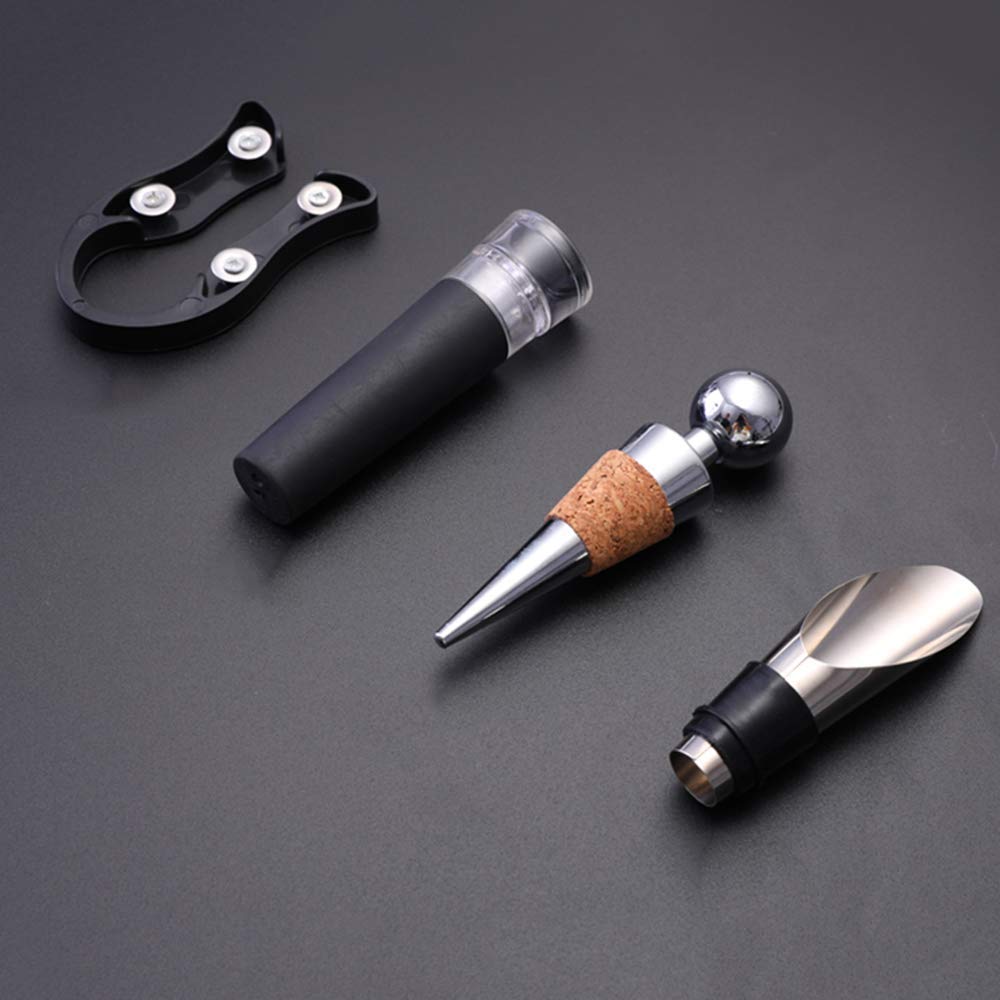 Wein Korkenzieher Set Weinöffner Wein Flaschenöffner mit Folienschneider Weinausgießer Set Geschenkbox Zubehör