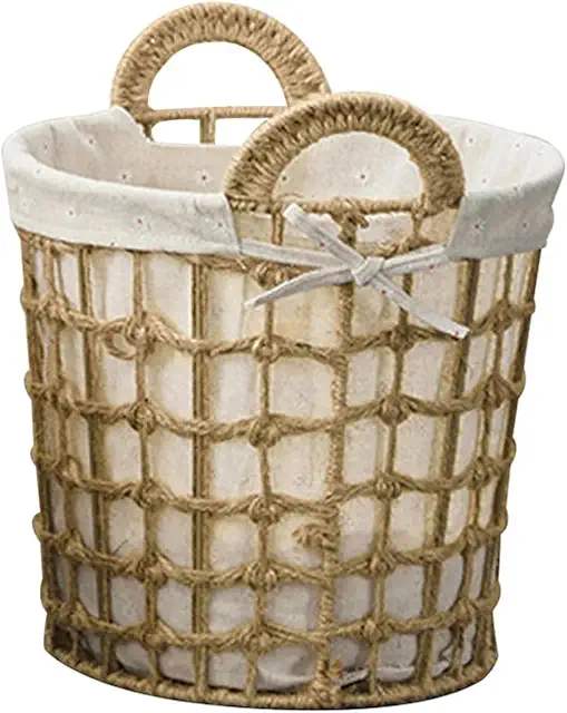 Rund rotting tvättkorg med handtag och avtagbart foder - Mångsidig förvaring