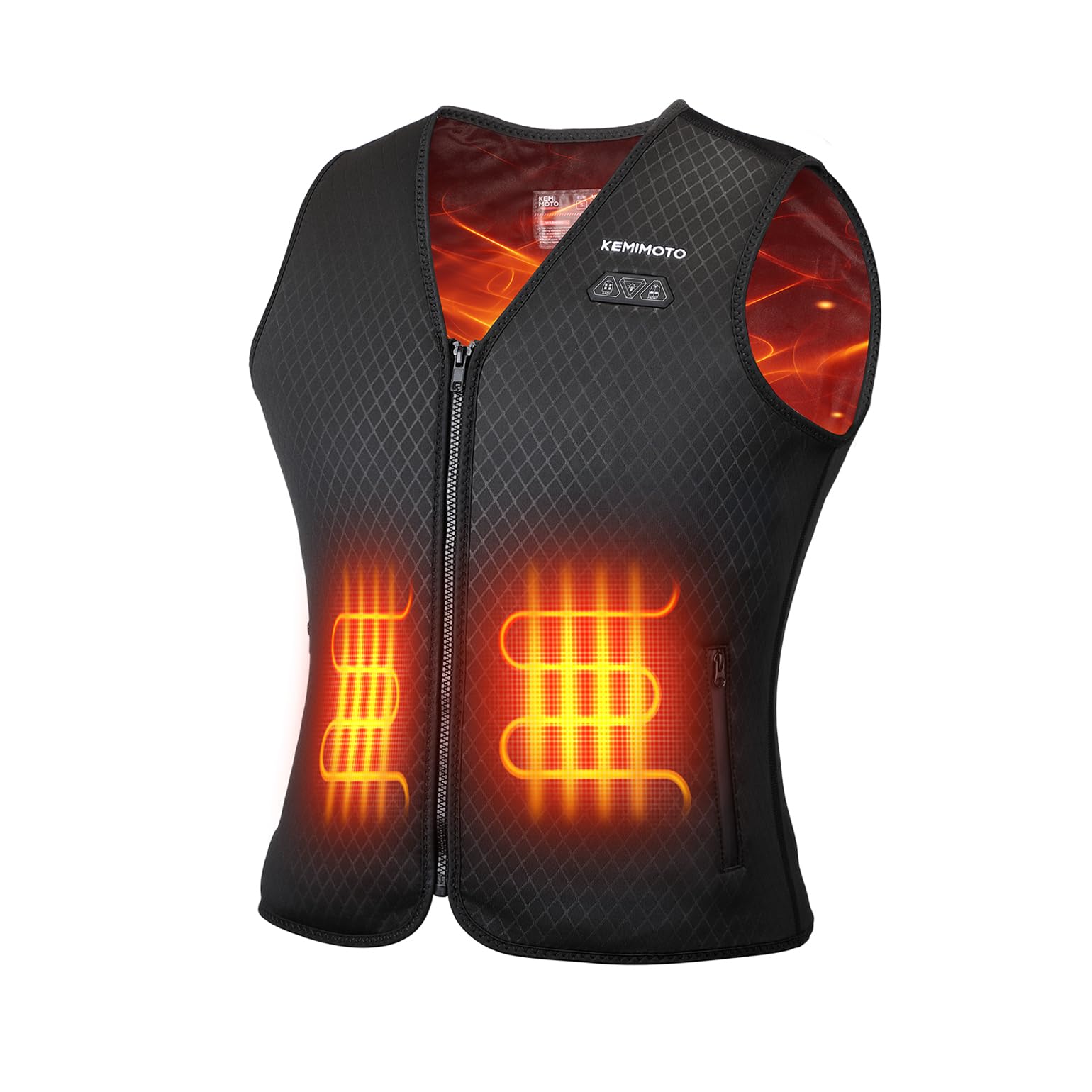 KEMIMOTO Gilet Riscaldato Donna, Elettrico Gilet Riscaldato con Batteria 10000mAh, USB Giubbotti Riscaldati con 3 Temperature per all’aperto Lavoro Sci Escursionismo Caccia Moto(Con Batteria 10000mAh)