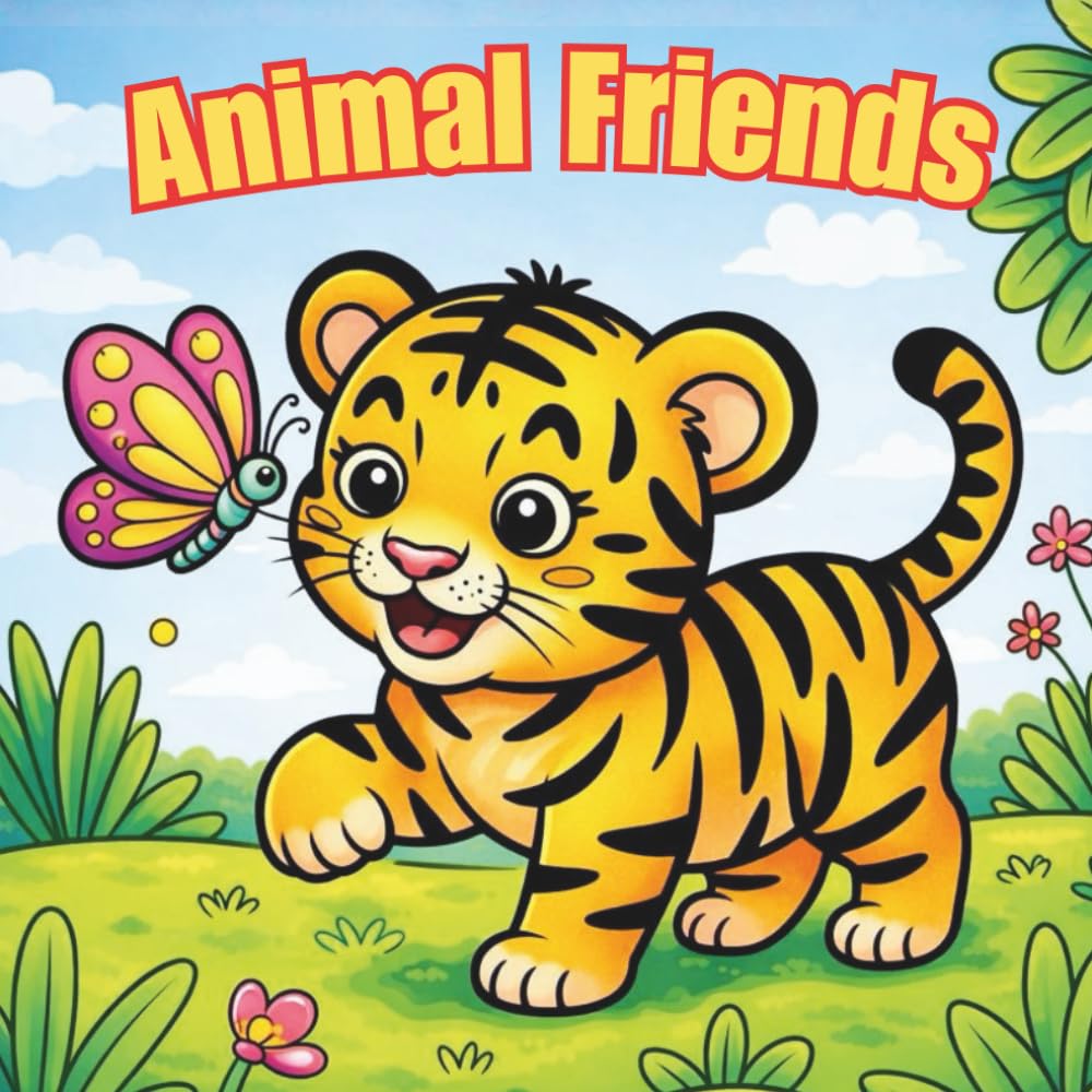 Animal Friends: A Cute and Fun Animal Coloring Book for Kids Ages 4–8