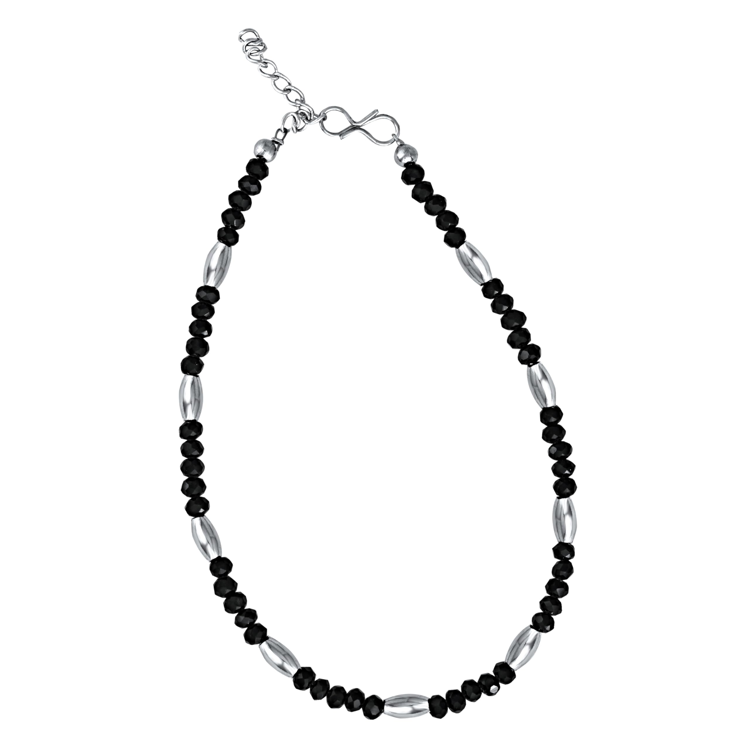 meenaz Anklets for women Silver anklets evil eye anklet black blue beads payal for girls Traditional Simple ethnic Foot Single Leg Chain Ghungroo combo ladies bridal pajeb Payjeb Painjan Pattilu -55-picture-44