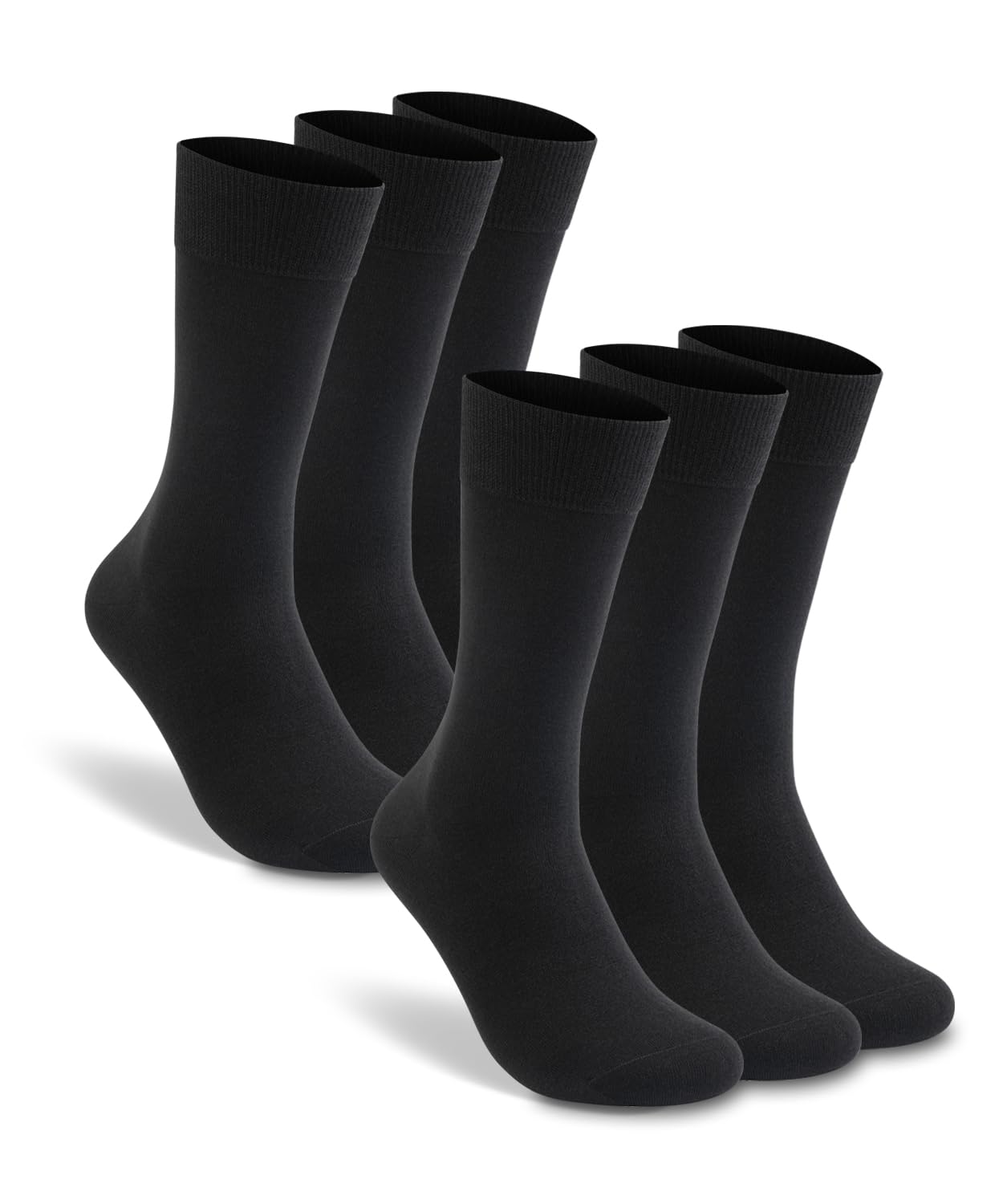 LIXIA Men's Thin Merino Wool Socks, Cozy Winter Warm Breathable Mid-calf Casual Dress Liners 3/6 Pairs Pack