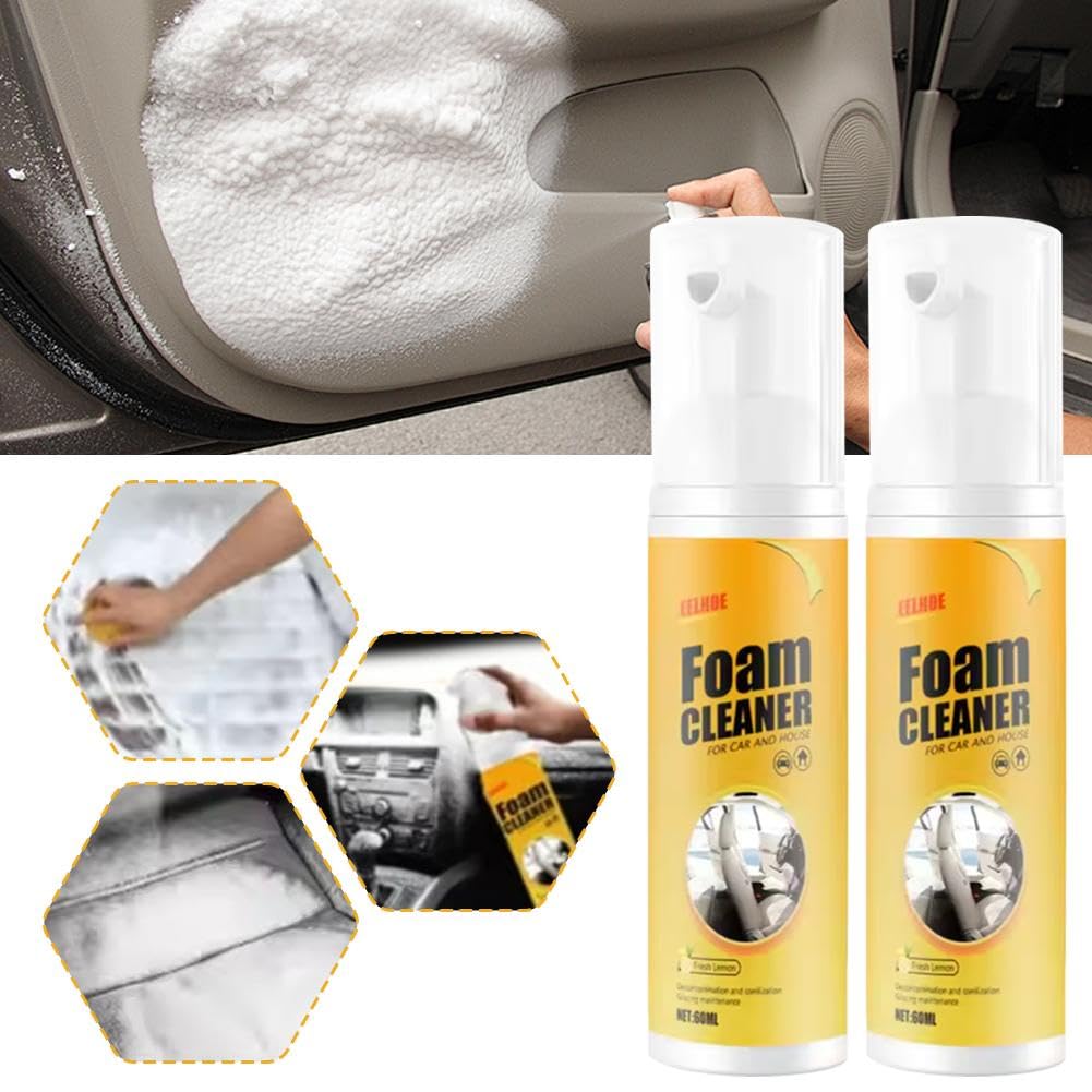 Detergente in schiuma multiuso per auto, detergente professionale per interni auto, spray multiuso in schiuma, rimozione pelle e tessuto, per vari interni di veicoli, uso domestico ed
