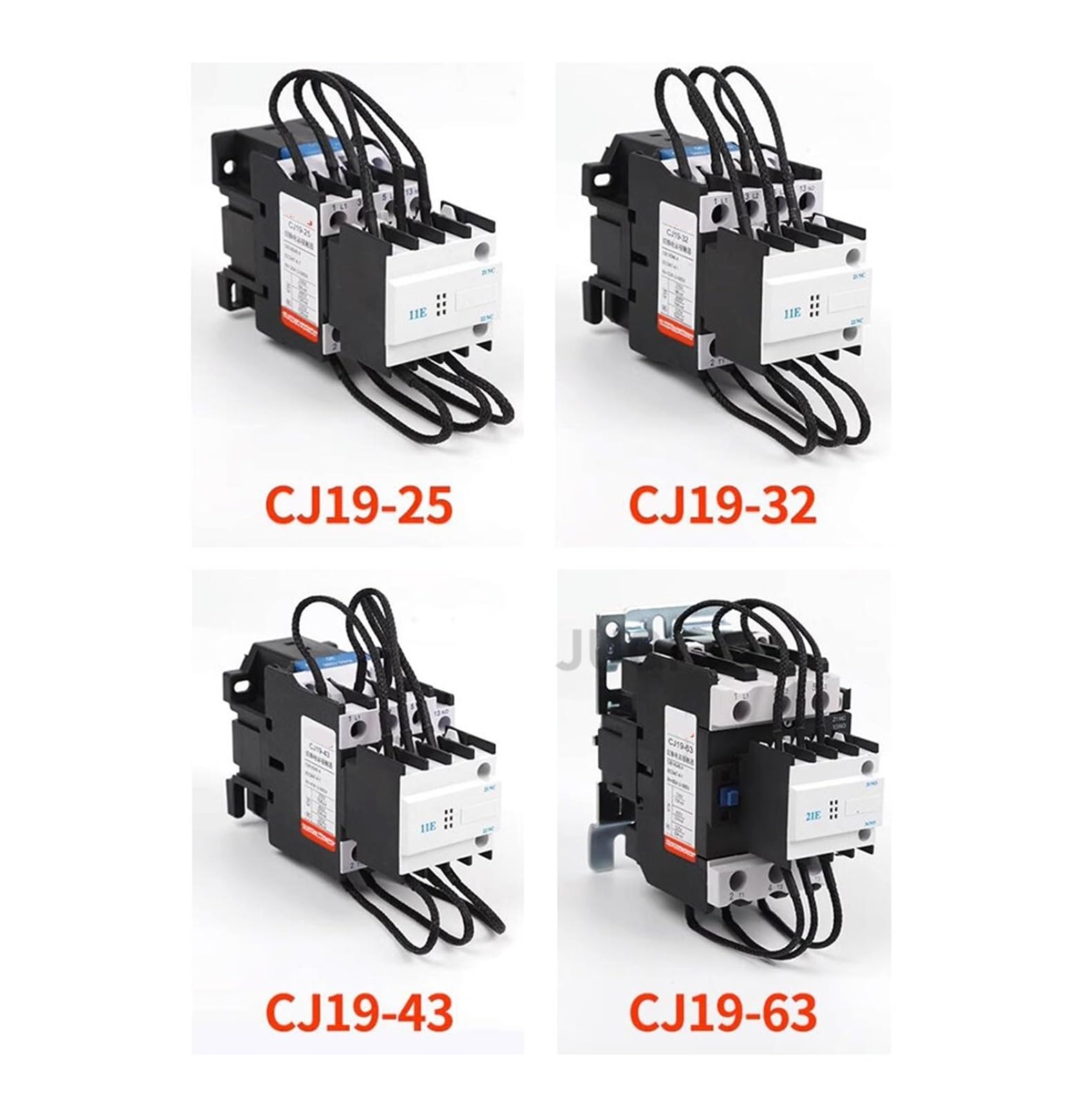 Contactor de CA CJ19-25 32 43 63A Armario compensación condensadores conmutación 220V 380V potencia reactiva(CJ19-43,220V)