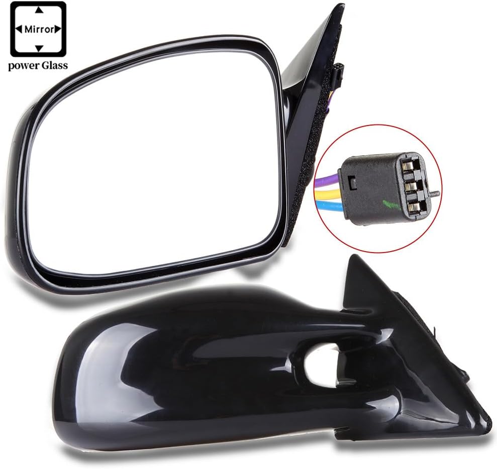 Driver and Passenger Side Black View Mirrors Fit for 2007-2013 For GMC Sierra 1500 2500 HDa 3500HD Power adjustment Non-Folding Non-heated Exterior Mirrors 10312053 10312052