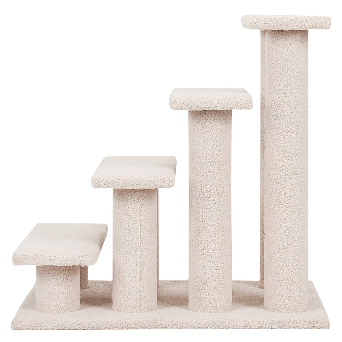 SOARS Escalera para Gatos, Rscalera para Mascotas de 4 Peldaños, Escalera para Gatos de hasta 25 kg, Escalera para Perros, Árbol Ttrepador para Gatos, 61 x 41 x 60 cm (Beige, 61 x 41 x 60 cm, 4)