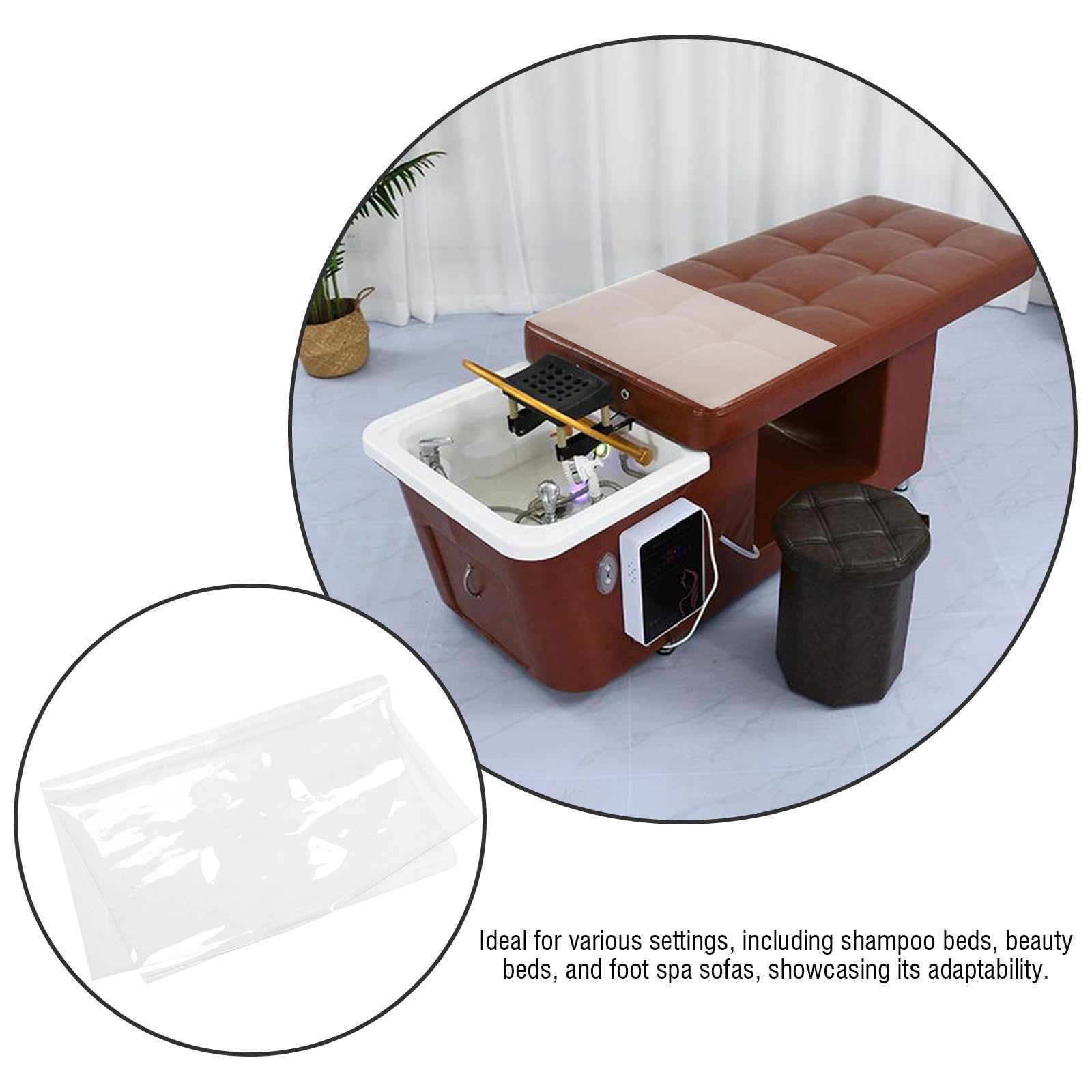 Genérico Funda de Plástico Transparente Almohadilla para SPA y Sofá de Pie y Resistente Material PVC Duradero para Silla de Salón y Camilla de Masaje