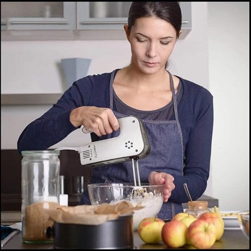 Miniatura 5 de Batidora de mano eléctrica, 5 velocidades, color blanco, con estuche de almacenamiento a presión